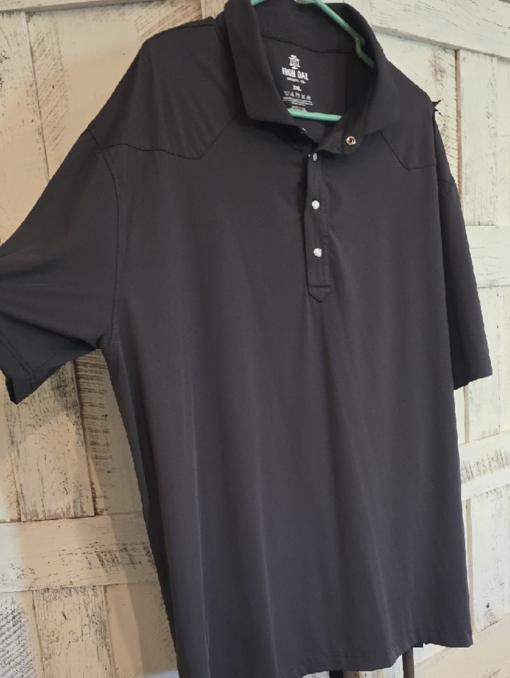 Iron Oak Western Pearl Snap Performance Grey Polo Shirt - Short Sleeve - Picture 3 of 6
